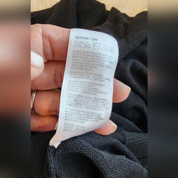 Black Knit Cardigan with Ribbed Details - Picture 7 of 15